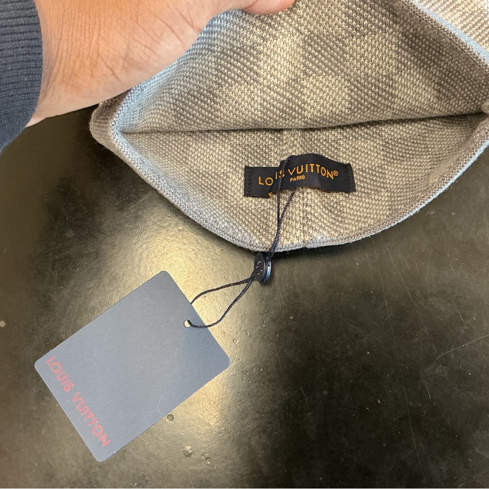 Louis Vuitton Checkered Knit Beanie in Light Gray - Picture 3 of 3